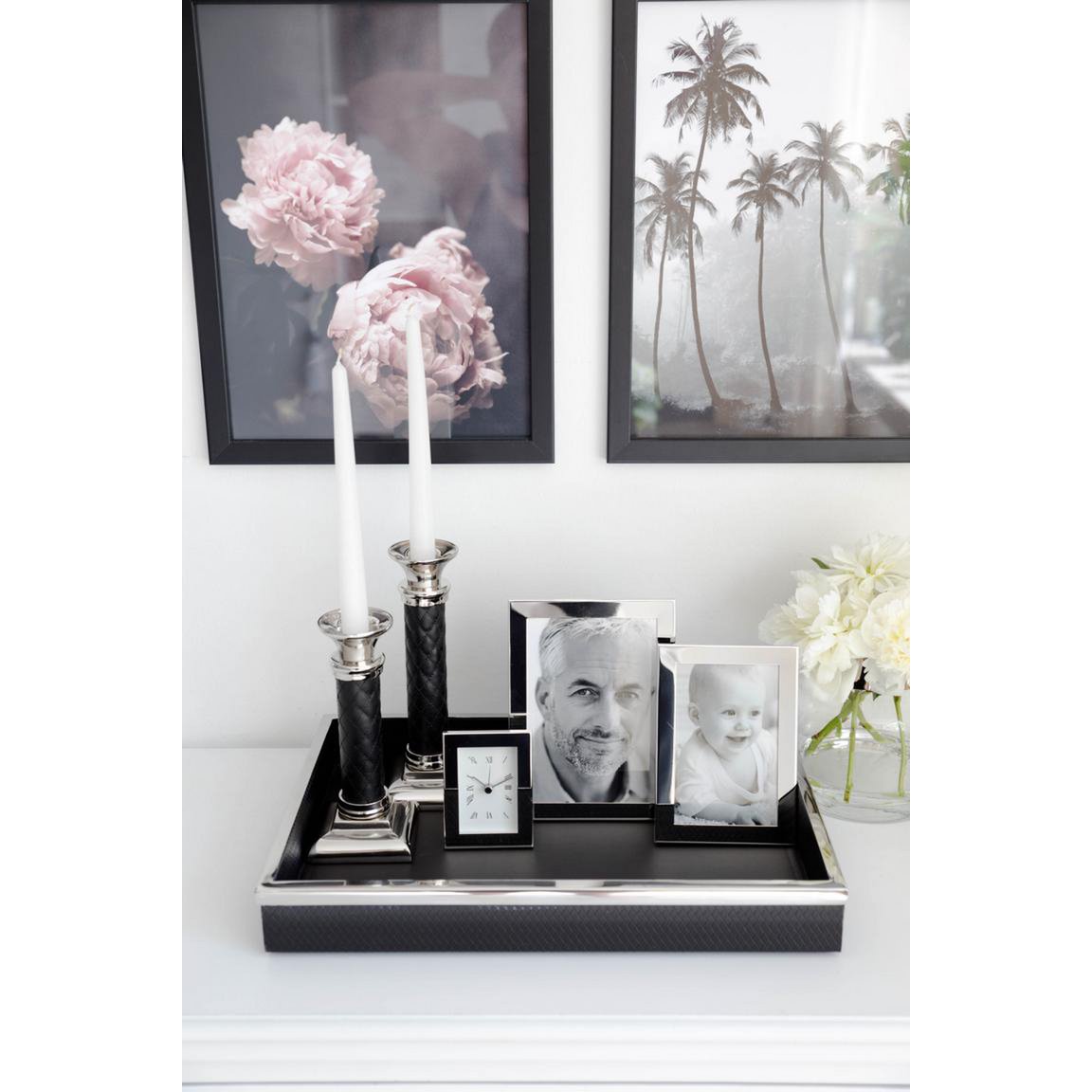 EDZARD serving tray Jackson, square, steel with synthetic leather cover, 38 x 38 cm