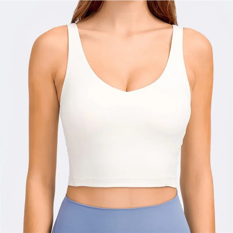 Camiseta sin mangas Nepoagym PASSION con estante, sujetador integrado, Top corto con acolchado extraíble, sujetador deportivo palangre para Yoga y gimnasio