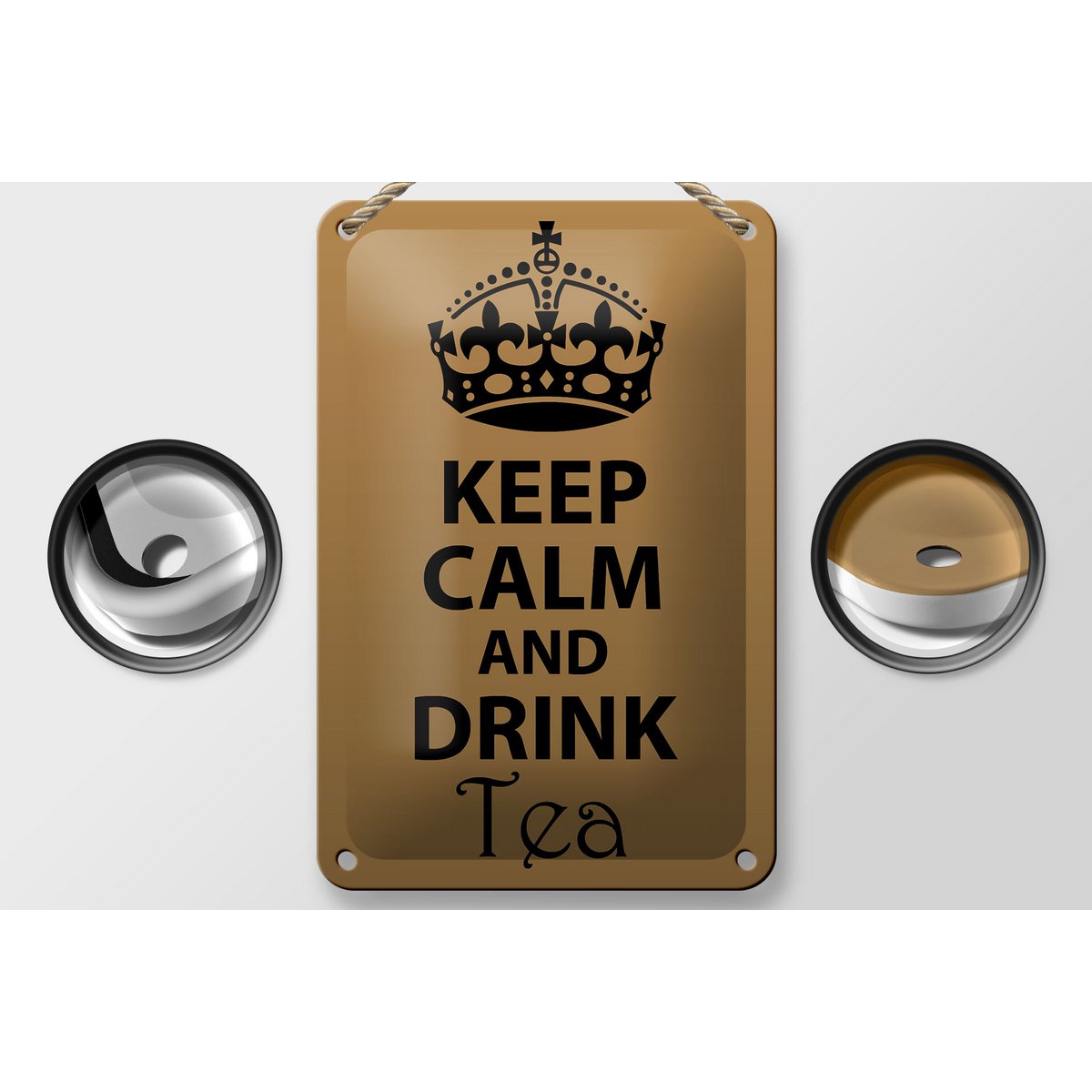 Tin sign saying 12x18cm Keep Calm and drink tea decoration
