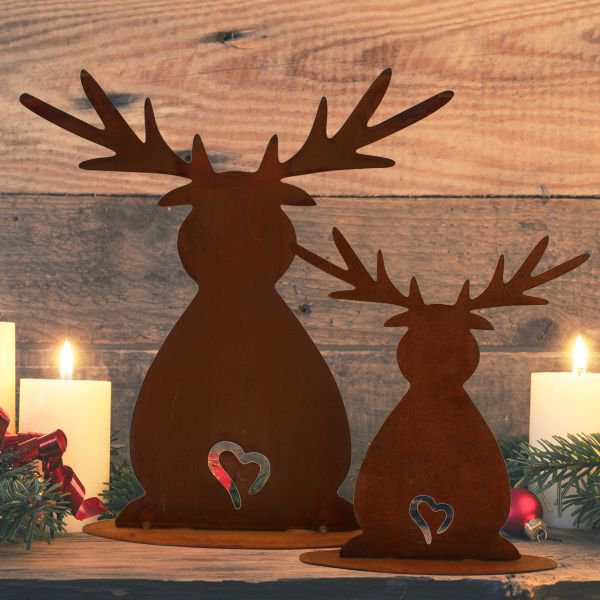 Christmas | Moose rust Christmas decoration figure | on floor plate