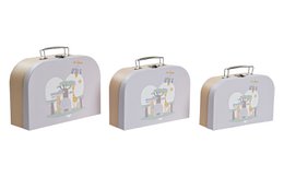 COFFRET 3 CARTONS MÉTAL 28X9,5X20 BLEU CG200409