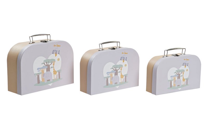 COFFRET 3 CARTONS MÉTAL 28X9,5X20 BLEU CG200409