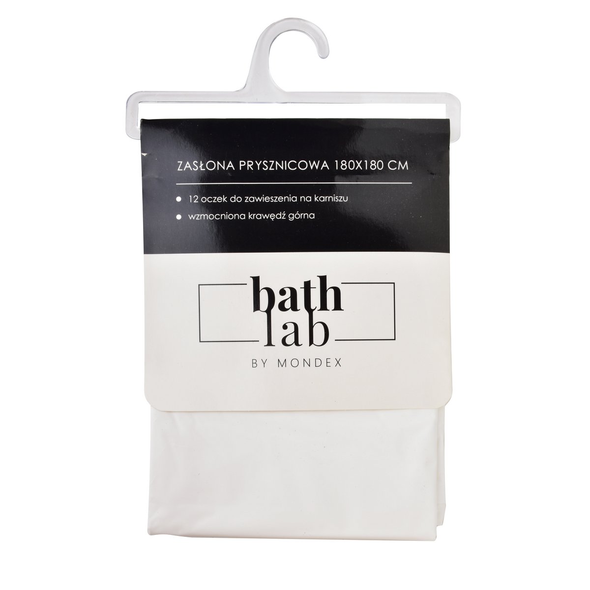ZAC WHITE Shower curtain180x180cm 12 eyelets
