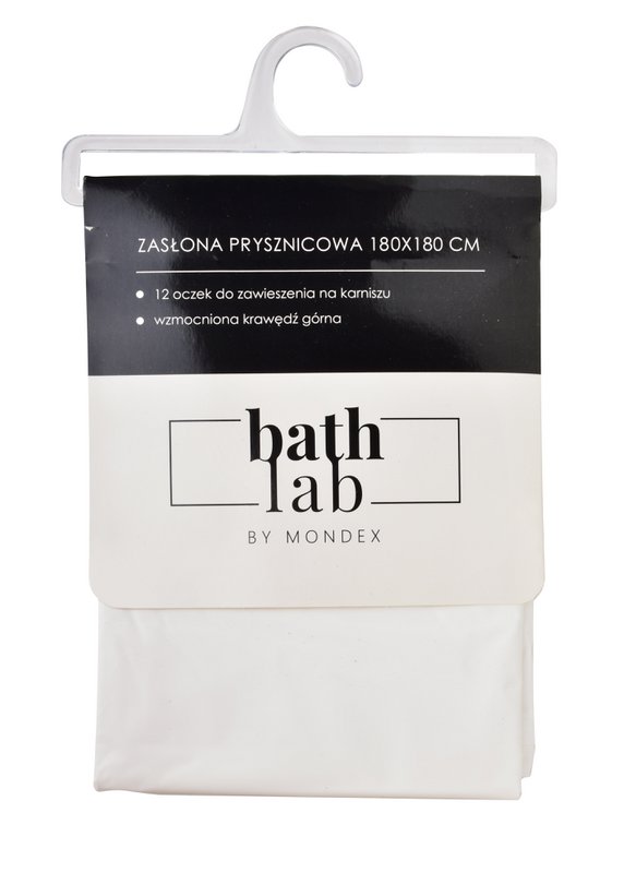 ZAC WHITE Shower curtain180x180cm 12 eyelets