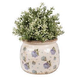Flowerpot Ø 16x13 cm Beige blue ceramic flower flowerpot inside