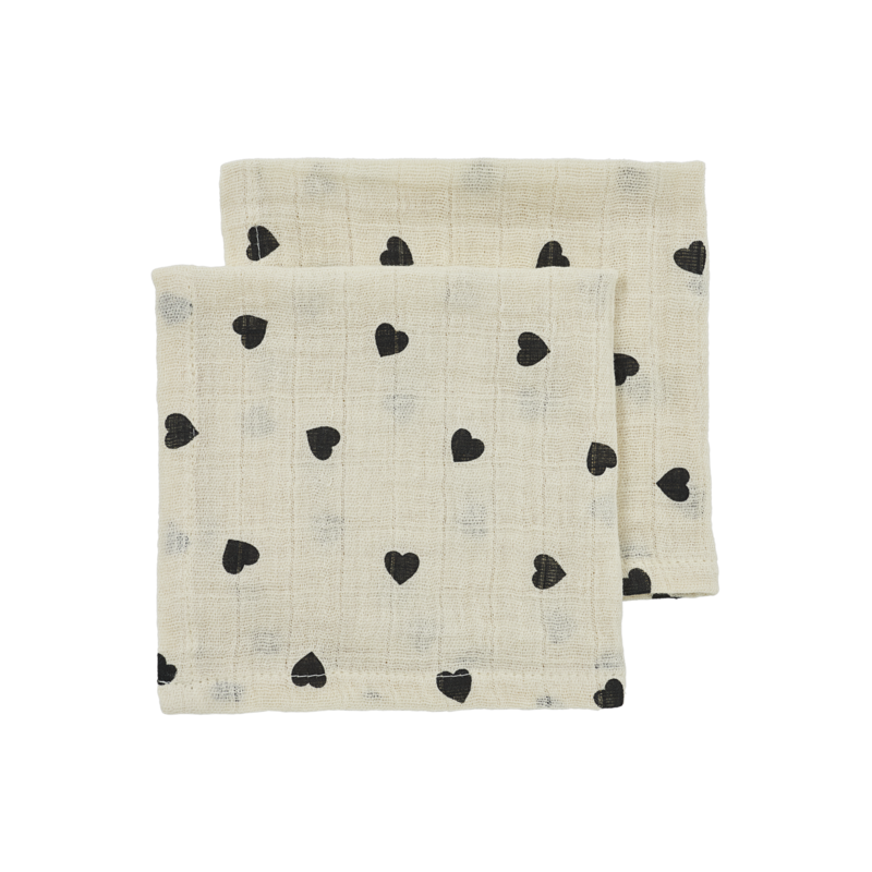 Sweet Heart Soft Sand/Black 30x30cm - 2-Pack