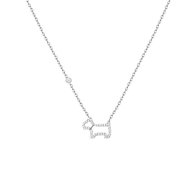 Strass honden hanger lichtpunt ketting