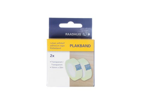 Klebeband Raadhuis transparent 15mmx33m Blister a 2 Rolle