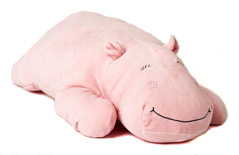 Kissen Plüsch-Nilpferd (rosa), ultraweich - 60 cm (Länge) - Plüschtier