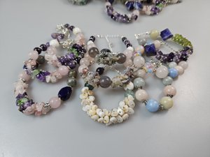 Gemstone BRACELETS Crystal  Quratz pink Ametist Turques