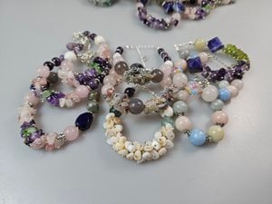 Gemstone BRACELETS Crystal Quratz pink Ametist Turques