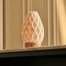 Vela Light Brown Wooden Rechargeable Table Lamp
