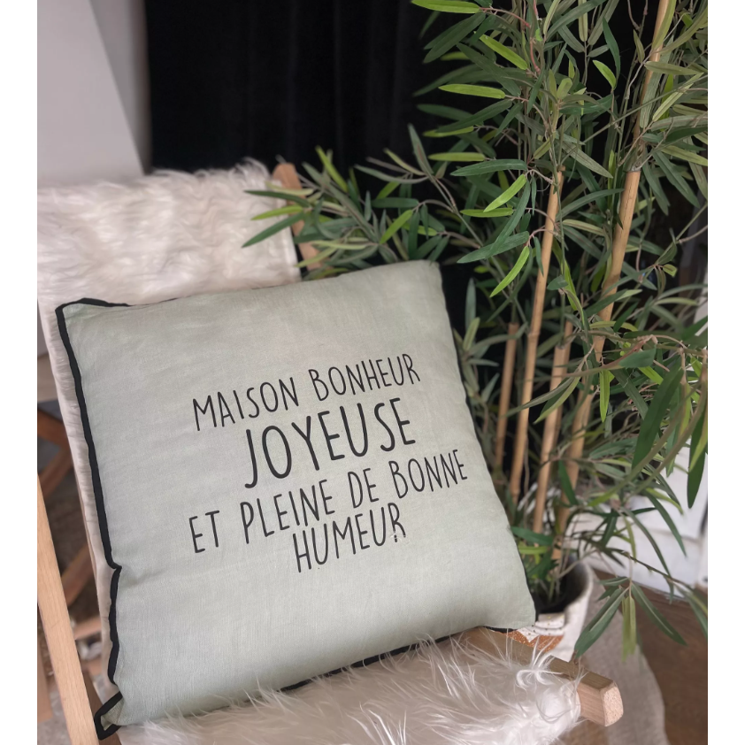 Linen square cushion