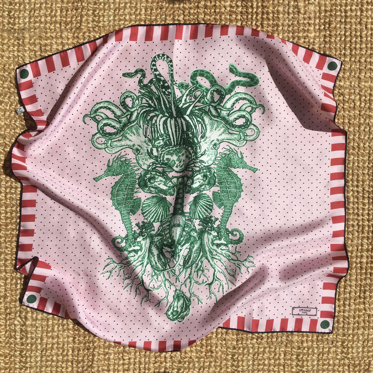 NEPTUNE Silk square 65cm Pink