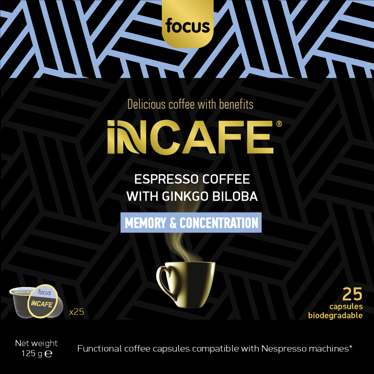 Kawa espresso iNCAFE FOCUS, 25 komp. Nespresso. kapsułki