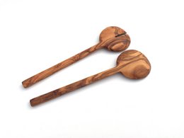 Posate per insalata in 2 pezzi Piatto e luce New York 26 cm in legno d'ulivo