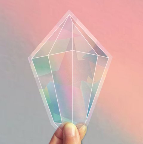 Crystal Rainbowmaker window sticker / card - Rock Crystal