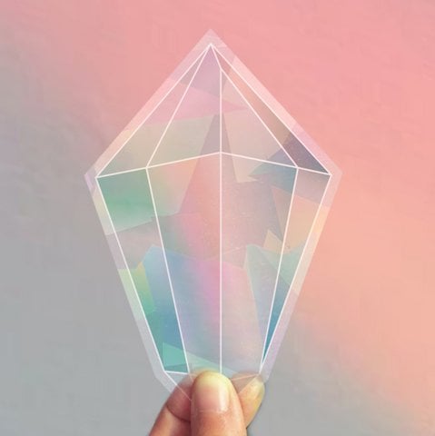 Crystal Rainbowmaker window sticker / card - Rock Crystal
