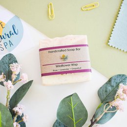 Wildflower Wisp Cold Process Soap | Rose, Lavender & Grapefruit Natural Handcrafted Soap | Vegan, Plastic-Free Skincare