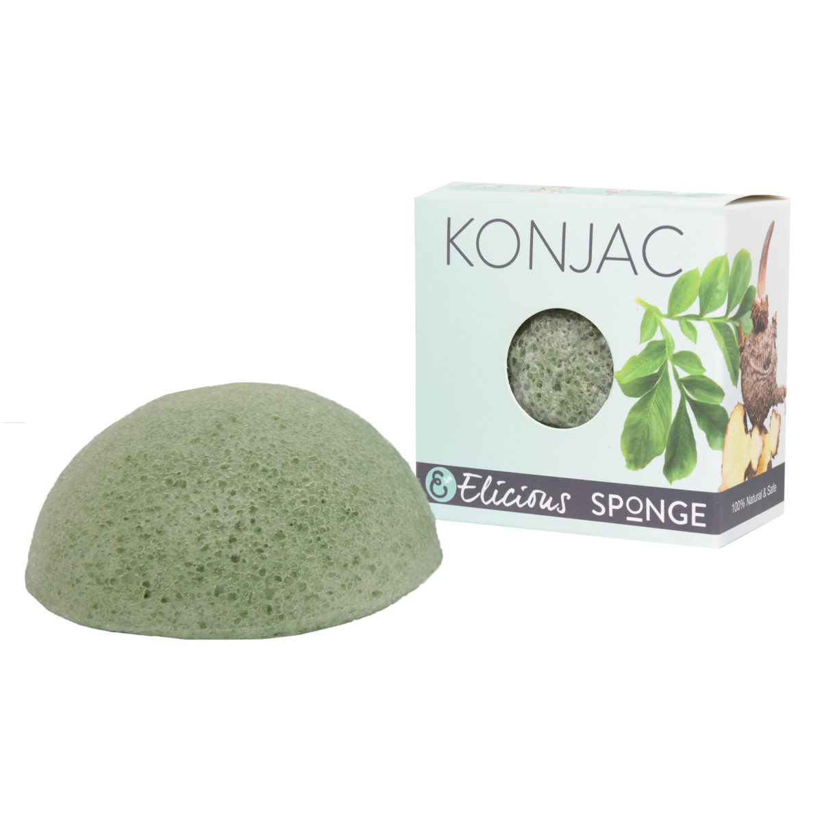 Konjac sponge for the face of green tea - anti bacterial