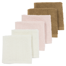 Mouth wipes Terry cloth Offwhite/Soft Pink/Toffee