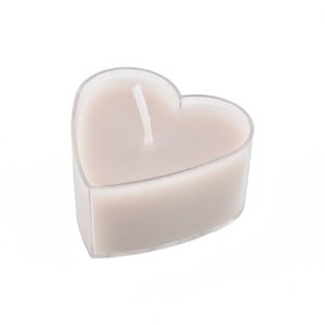 Waxinelichtje Hart, Pack von 4 beige