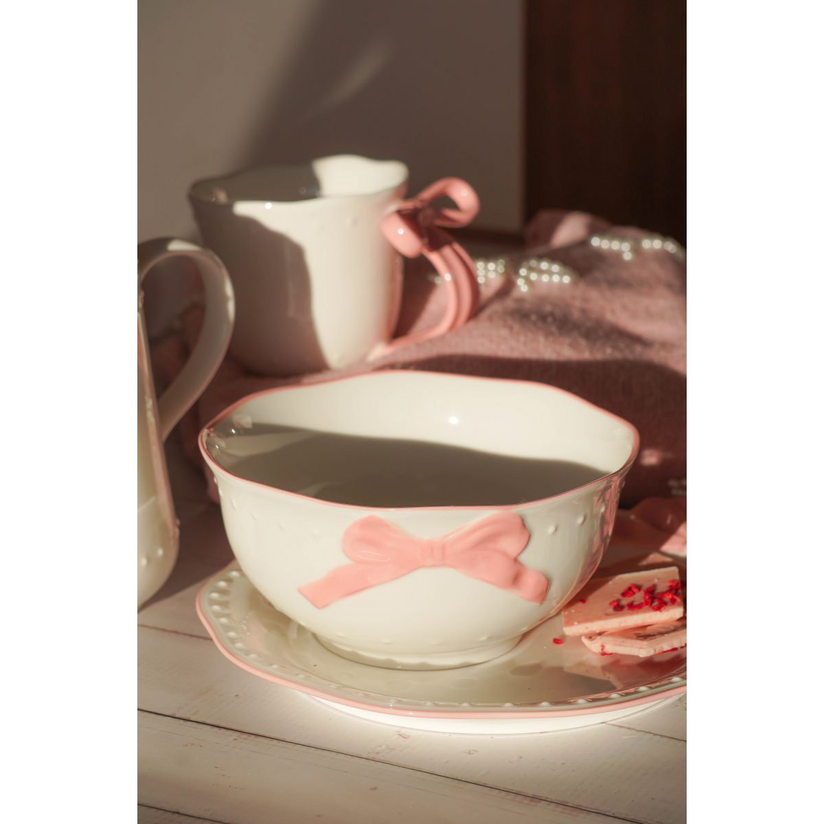 Ciotola Ribbon Grace rosa 15,5 cm Isabelle Rose