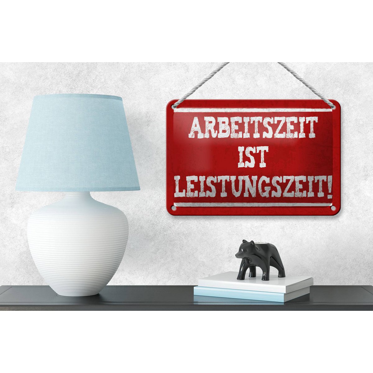 Tin sign saying 18x12cm Working time is performance time decoration