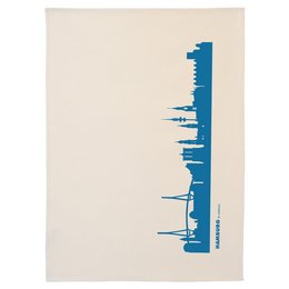 Hamburg Geschirrtuch | Skyline in rot blau schwarz