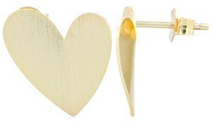 "Xandra" 925/- real silver stud earrings, heart, gold-plated