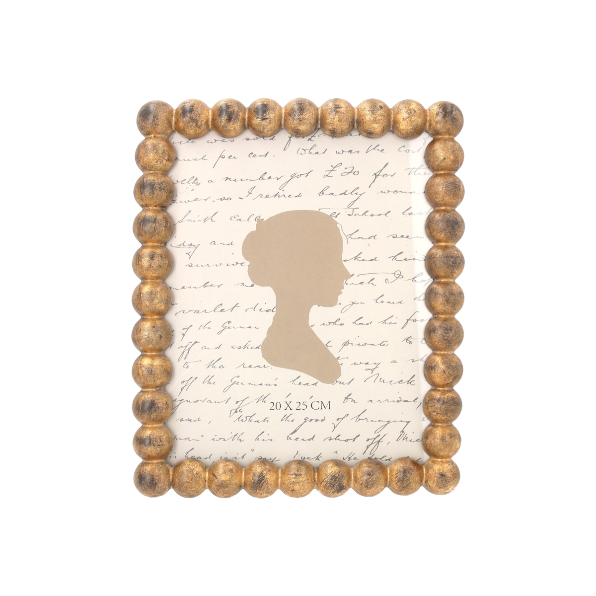Decorative photo frame in gold resin spheres 24x19 cm