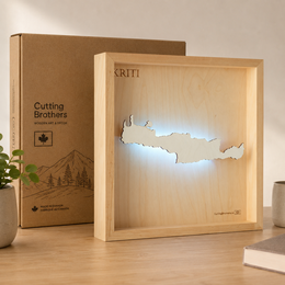 CRETE- 3D Wooden Island LIGHT KORT (LED)