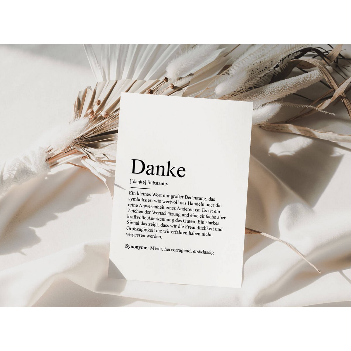 Ansichtkaart "Bedankt" definitie