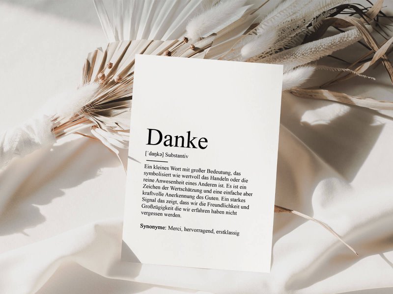 Ansichtkaart "Bedankt" definitie