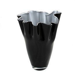 Vase glass wavy two-tone black silver glass vase table vase