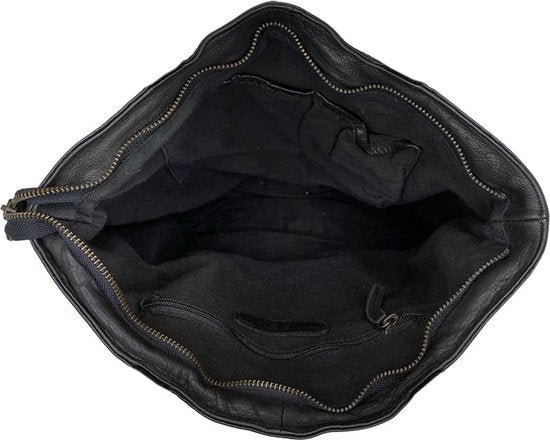Arrigo Ladies Shopper - sort flettet læder med lynlås