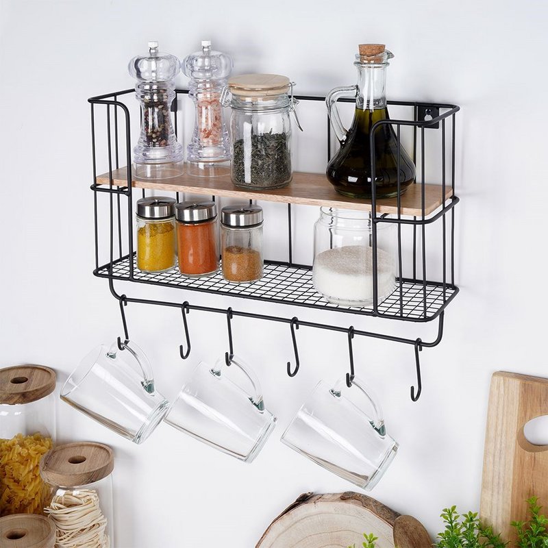Wall shelf metal 41x12x25.5cm