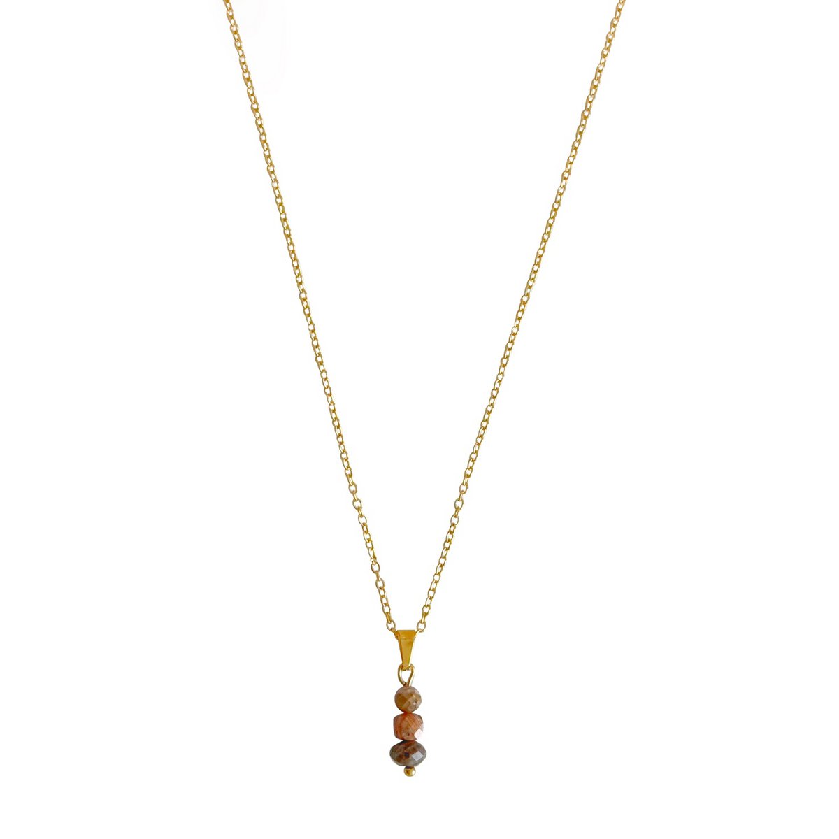 Collana con rodocrosite e labradorite - Oro
