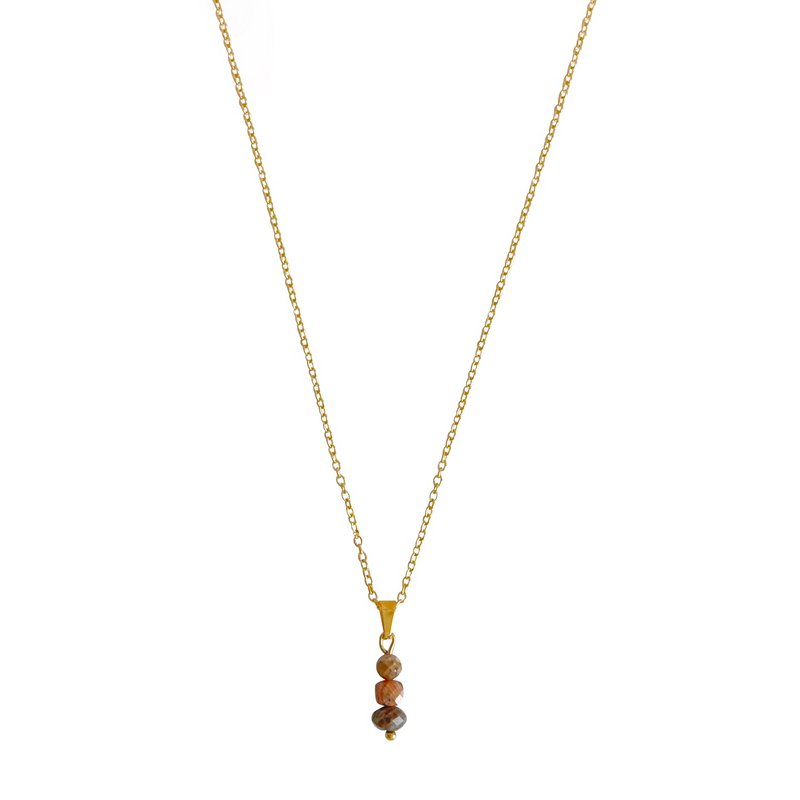 Collana con rodocrosite e labradorite - Oro