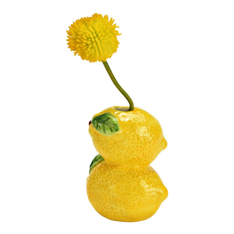 Vase of lemons made of ceramic, yellow (W/H/D) 8x9x5cm