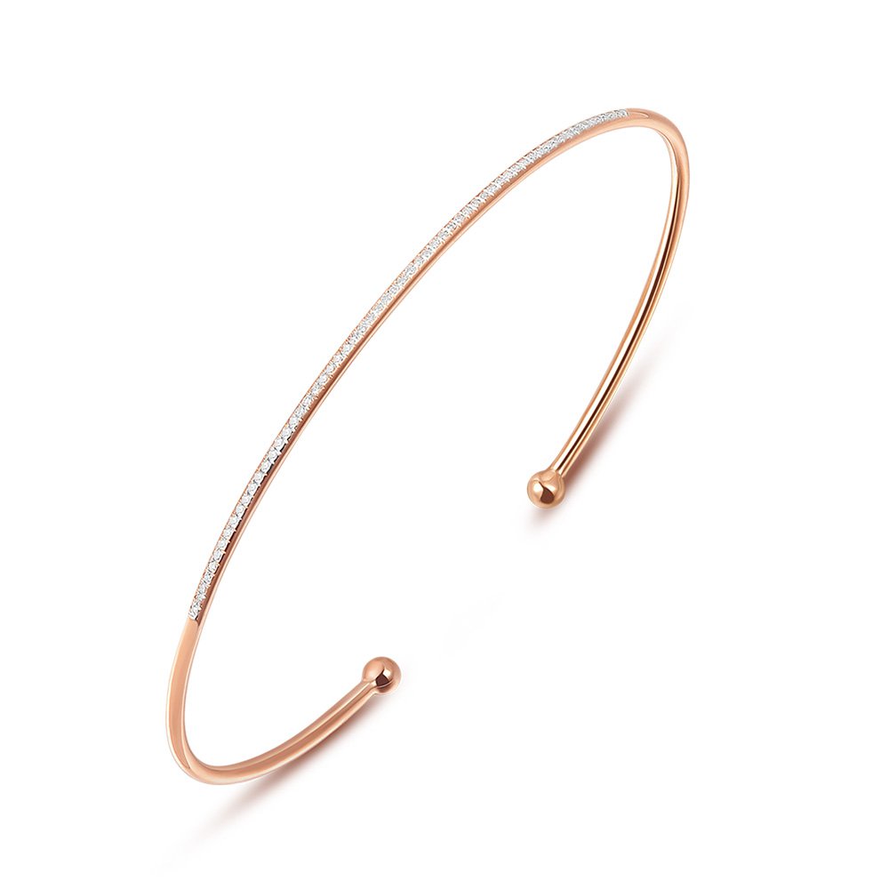 Cirkelarmring med diamanter, 18K rosaguld
