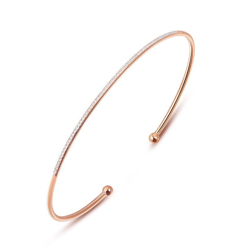 Cirkelarmring med diamanter, 18K rosaguld