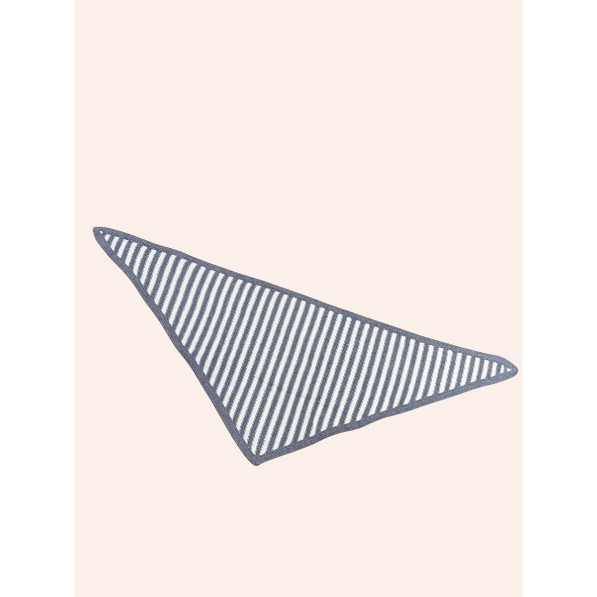Foulard triangle rayé 100% laine mérinos