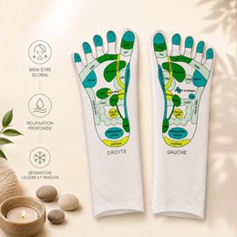 Chaussettes Réflexologie SPA Adoucissantes - Gel Hydratant aux Huiles de Jojoba et Olive, Vitamine E et Lavande - Redonne Douceur et Souplesse aux Pieds – Zone de Massage Réflexologie