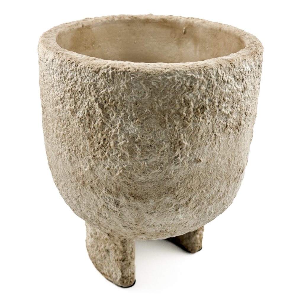 Earthenware flower pot beige
