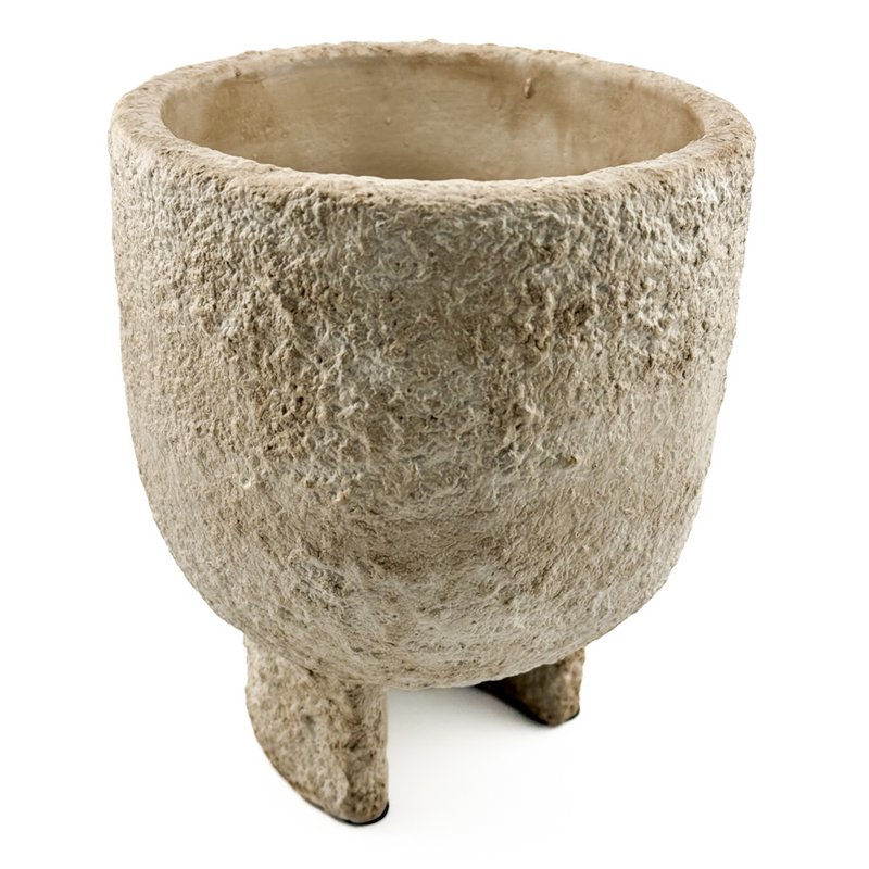 Earthenware flower pot beige