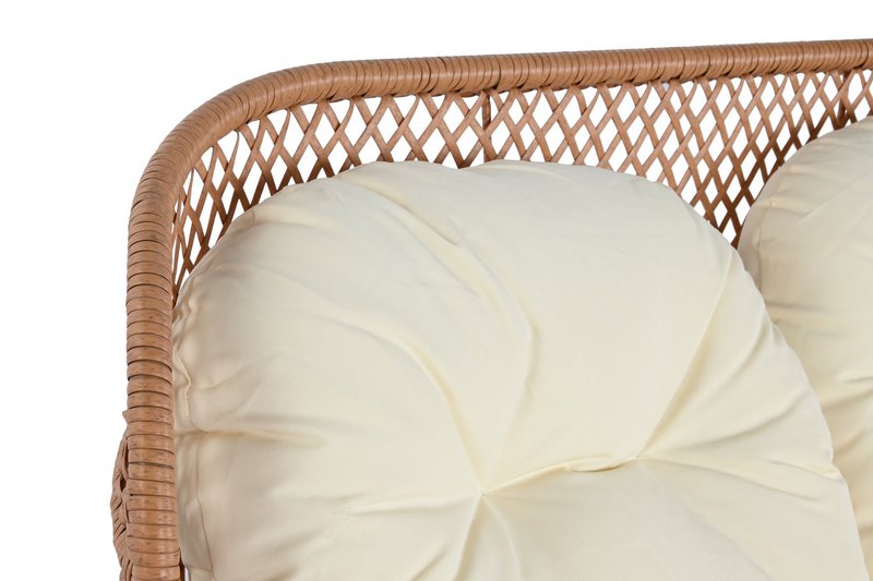 JUEGO SOFA 4 RATAN SINTETICO METAL 130X76X83 BEIGE MB212027