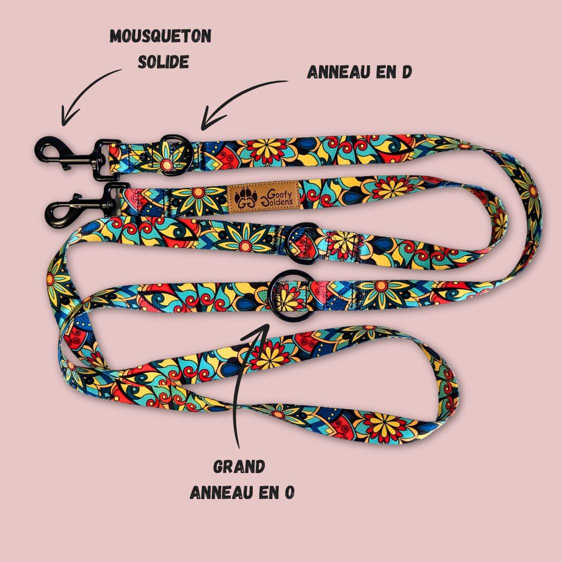 Multi-position Mandala leash