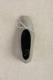 MOREN METAL STEEL – Soft Metallic Leather Unstructured Low-Heel Pumps