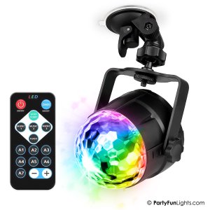 PartyFunLights - USB-Partyprojektor Disco-Lampe - 11 Lichteffekte - inkl. Saugnapf - inkl. Fernbedienung